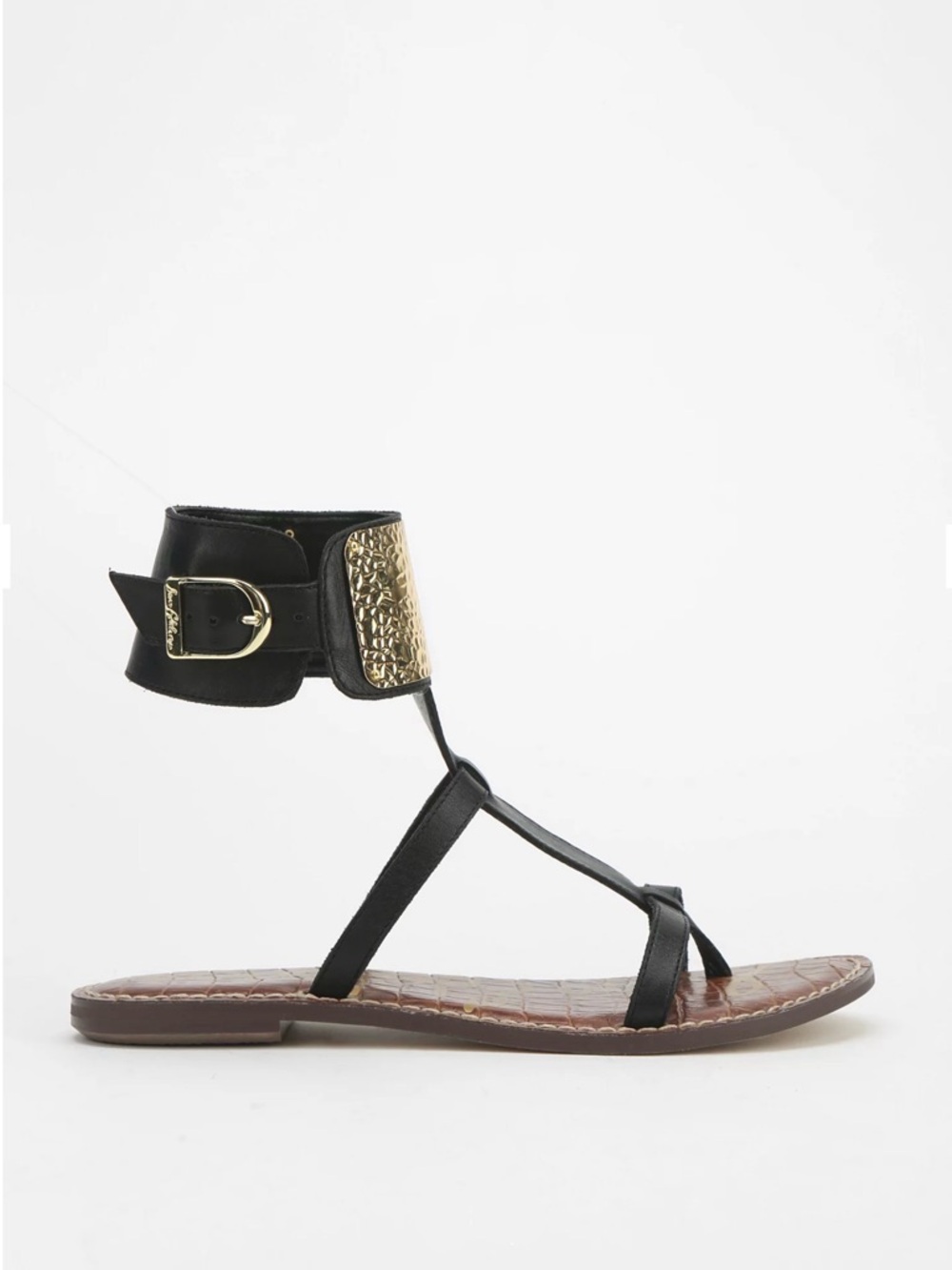 Sam Edelman Black and Gold Leather Gladiator Sandals - Picture 3 of 16